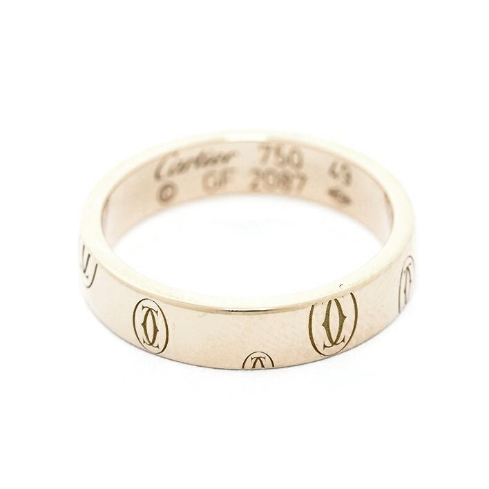 中古】カルティエ ロゴカルティエリング 18金ピンクゴールド 49【指輪