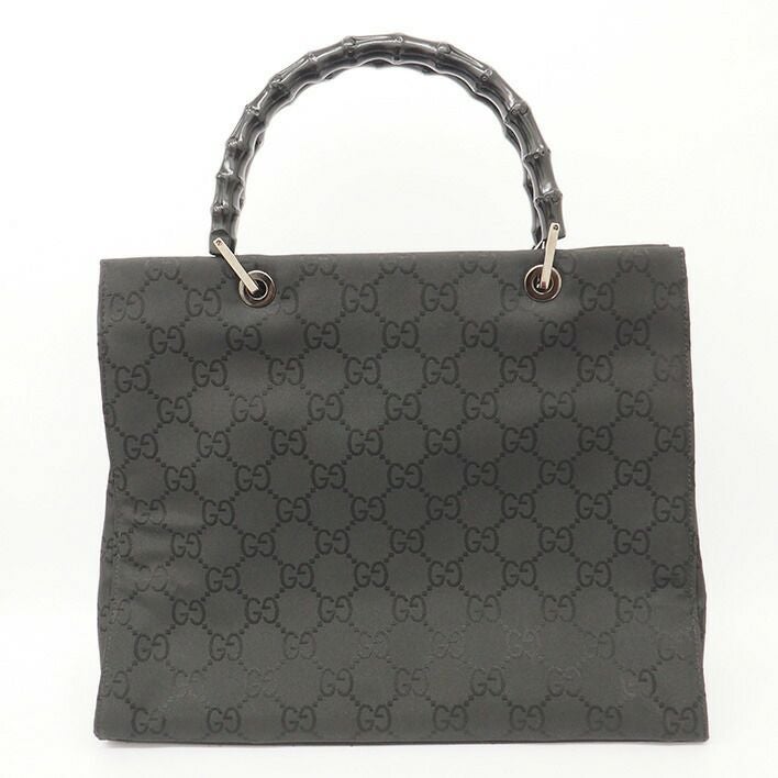 【超高級 極美品】GUCCI グッチ トートバッグ バンブー シルバー ロゴ プレート メンズ レディース ハンドバッグ 手提げ マザーズ ビジネス グッチ GUCCI バンブー ベージュ レザー 美品GUCCI