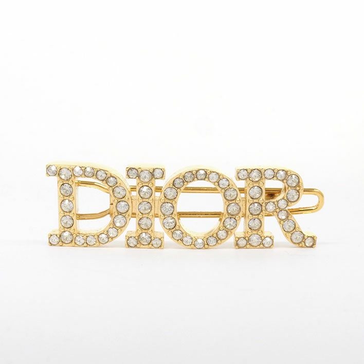 クリスチャン ディオール ロゴ ビジュー バレッタ ヘアクリップ ライン