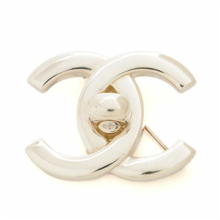 CHANEL シャネル ココマーク モチーフ ターンロック ブローチピン シャネル ココマーク ターンロックモチーフ シルバーカラー 回転ピン