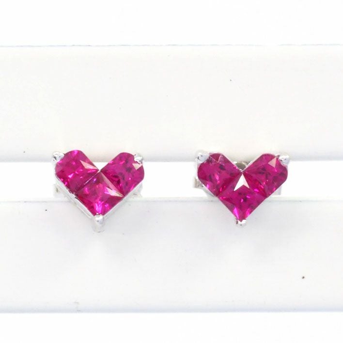STAR JEWELRY ミステリアスハート ルビー ピアス K18WG スタージュエリー ミステリアスハート 3Pルビー K18WG ルビー 【ピアス