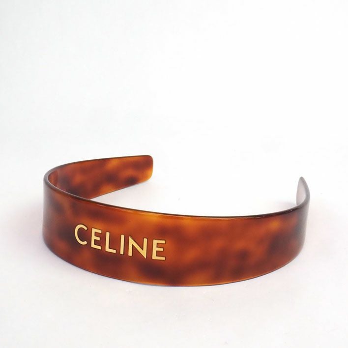 セリーヌ CELINEロゴ べっ甲モチーフ カチューシャ プラスチック/樹脂